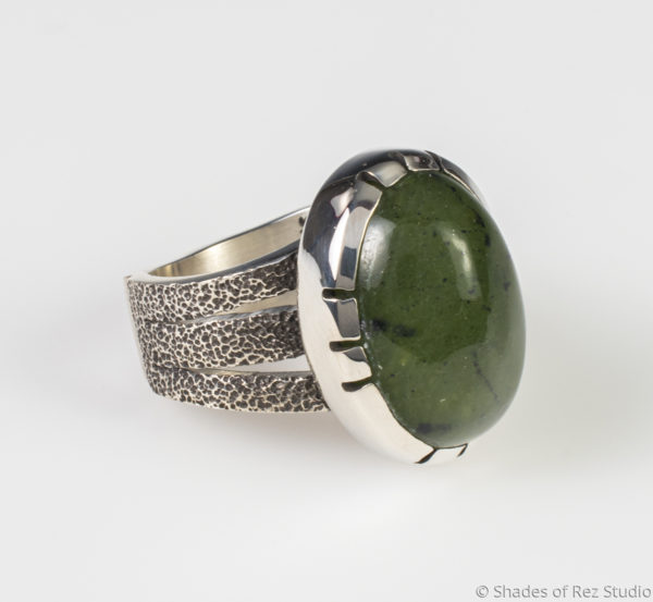 Jade and Sterling Silver Ring