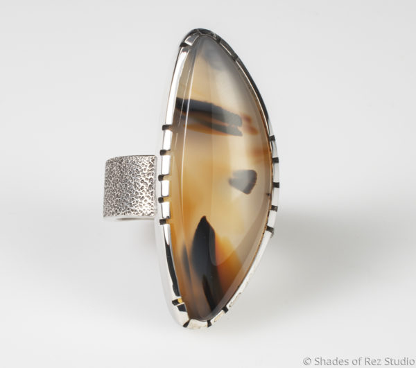 Montana Agate and Sterling Silver Ring