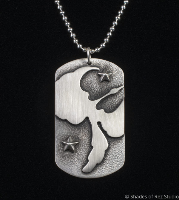 Overlay Waterbird Dog Tag Necklace