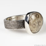 Petrified Coral and Sterling Silver Ring