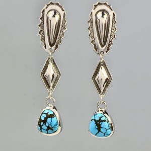 Repousse and No. 8 Turquoise Earrings