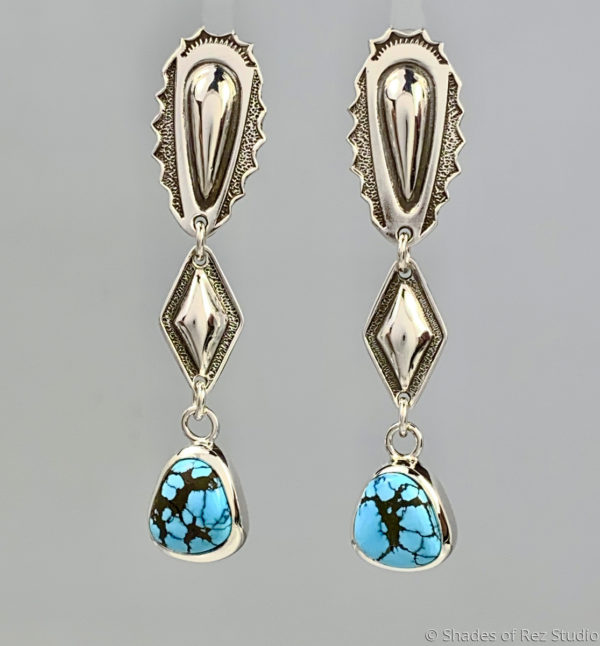 Repousse and No. 8 Turquoise Earrings