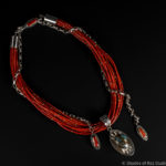 Silver, Gold, Oxblood Coral and Turquoise Necklace Silver, Gold, Oxblood Coral and Turquoise Necklace