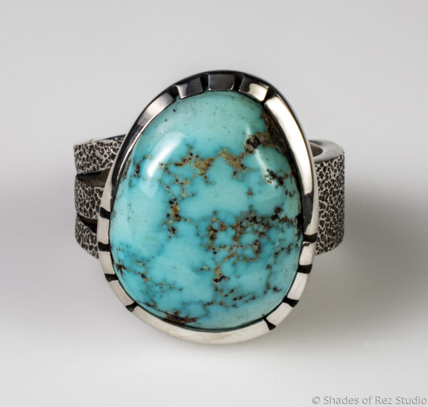 kingman turquoise and sterling silver ring