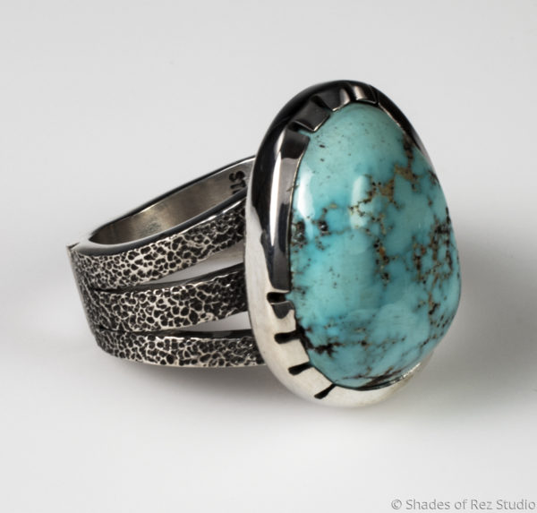 kingman turquoise and sterling silver ring