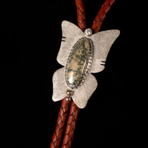 Stylized Butterfly Bolo with Damele Turquoise and Diamond